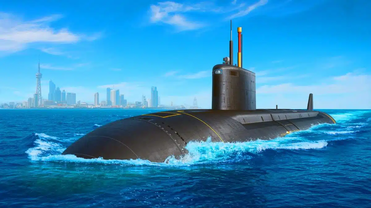Illustration of a Chinese Type 039A submarine, highlighting Thailand's strategic military procurement.