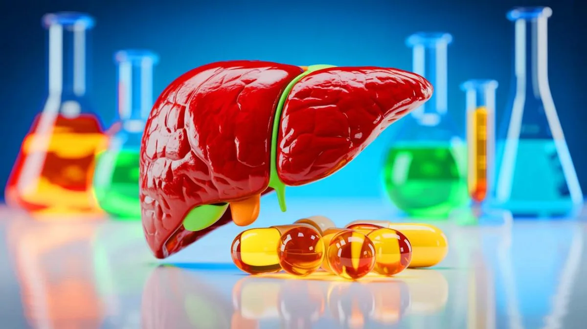 Illustration of vitamin B3 counteracting the effects of miR-93 in fatty liver disease.