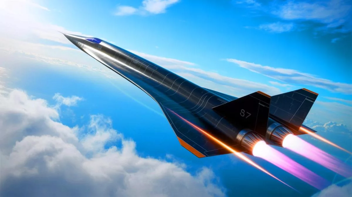 Illustration of the SR-72 hypersonic aircraft, rumored successor to the SR-71 Blackbird, capable of Mach 6 speeds.
