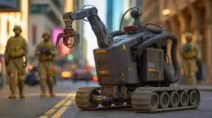 Illustration de l'intégration des robots T4 de L3Harris dans les opérations de déminage des forces armées britanniques.