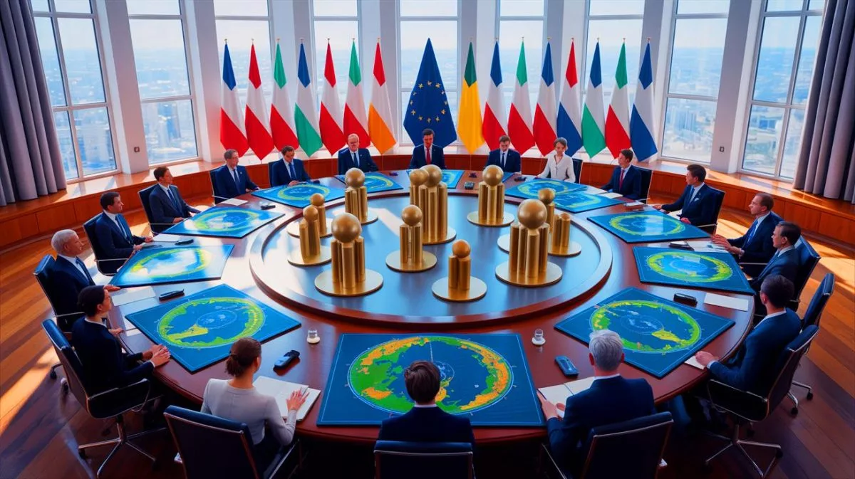 Illustration von der Diskussion über eine europäische nukleare Abschreckung angesichts wachsender Spannungen mit Russland.