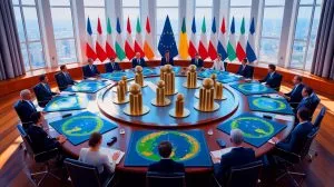 Illustration von der Diskussion über eine europäische nukleare Abschreckung angesichts wachsender Spannungen mit Russland.