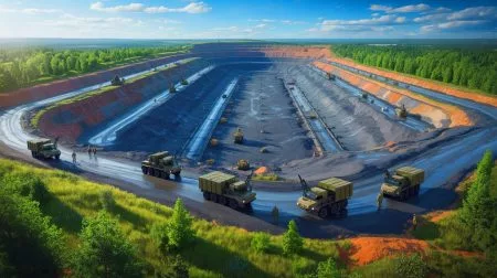 Illustration von der Besetzung einer lithiumreichen Region in der Ukraine durch russische Truppen.