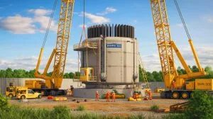 Illustration of Poland's first small modular nuclear reactor, based on the BWRX-300 design.
