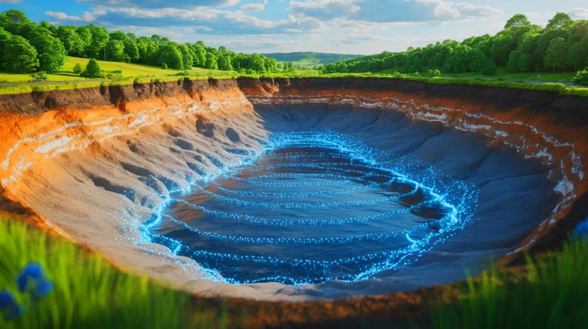 Illustration of the massive natural hydrogen reserve discovered in Lorraine, France.