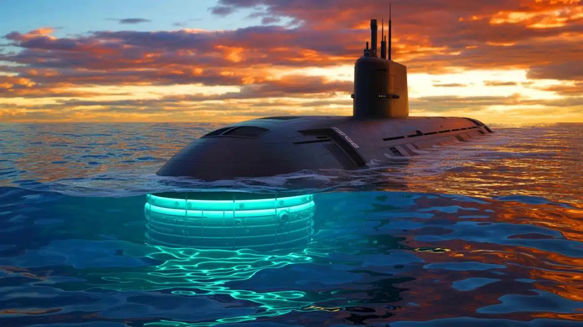 Illustration von der möglichen Lieferung nuklearer U-Boot-Technologie von Russland an Nordkorea.