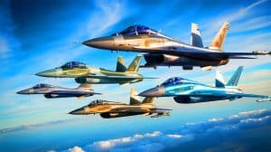 “Air Force Admits Jets Are Obsolete”: Sixth Generation Fighters Use Robot Wingmen While F-22 Raptors Become Scrap Metal Illustration of the evolution of jet fighters from first to sixth generation.