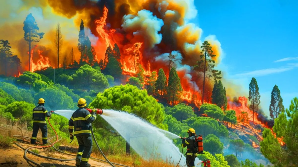 Illustration de la prolifération de la désinformation russe au Portugal concernant les incendies de forêt.