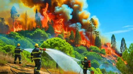 Illustration de la prolifération de la désinformation russe au Portugal concernant les incendies de forêt.