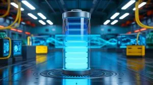 Illustration of a revolutionary nuclear battery capable of operating continuously for 50 years without recharging.