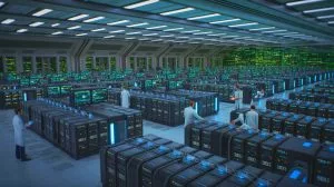 Illustration of Europe's first exascale supercomputer, Jupiter, at the Juelich Research Centre in Germany.