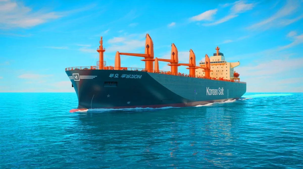 Illustration of a Korean LNG carrier powered by a molten salt reactor.