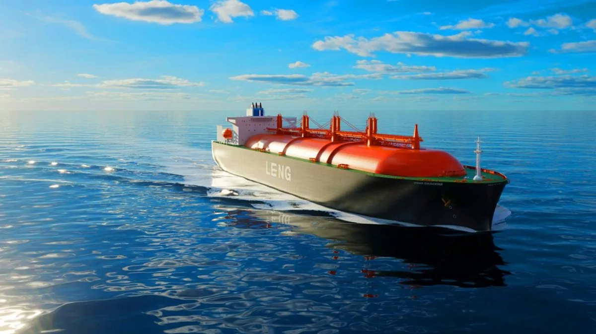 Illustration de la nouvelle génération de transporteur de GNL propulsé par un réacteur à sels fondus.