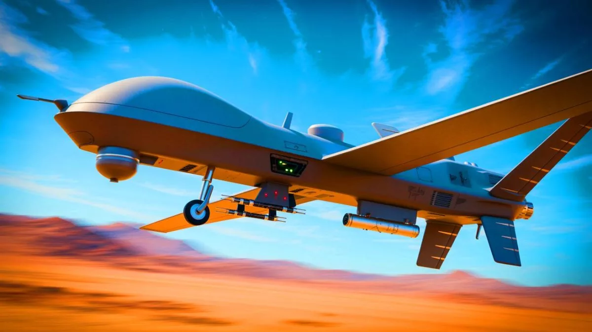 Illustration de l'armée de l'air américaine testant le drone autonome YFQ-42A.