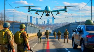 Illustration de l'attaque de drones en Pologne et ses implications géopolitiques.