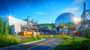 Illustration de la première installation privée de recyclage de combustible nucléaire aux États-Unis par Oklo Inc.