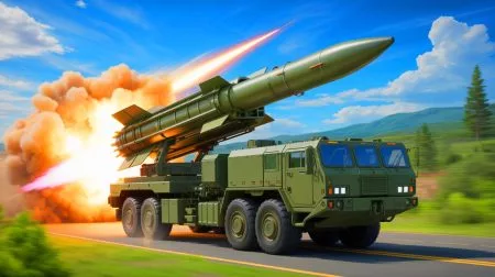 Illustration of the deployment of the U.S. Army's Dark Eagle hypersonic missile system.