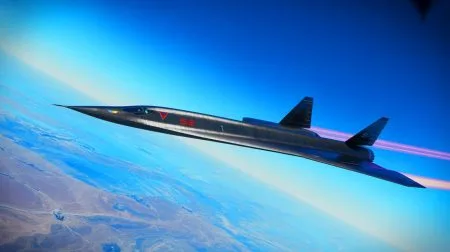 Illustration of the hypersonic SR-72 "Darkstar" aircraft developed by Lockheed Martin.
