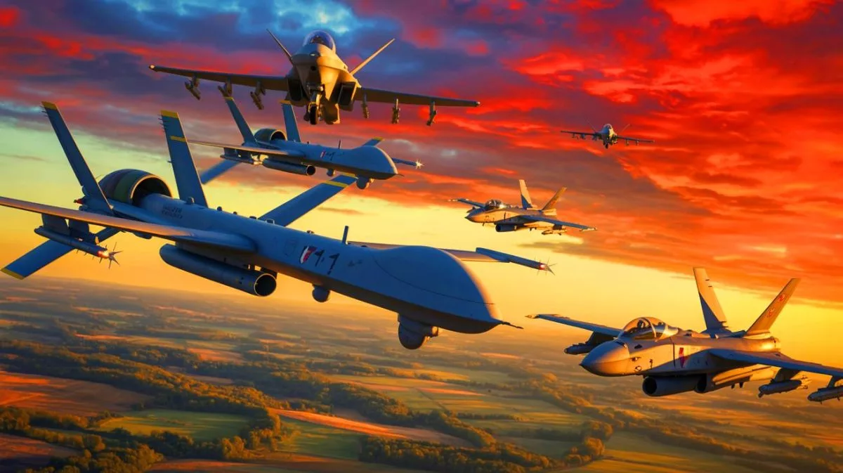 Illustration de l'incursion de drones russes dans l'espace aérien polonais.