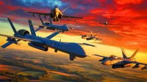 Illustration de l'incursion de drones russes dans l'espace aérien polonais.