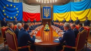 Illustration de l'engagement militaire de vingt-six pays européens pour soutenir l'Ukraine face aux menaces russes.
