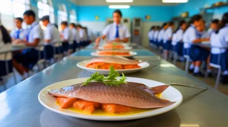 Brazil’s Schools Unknowingly Serving Extinct Angel Sharks to Millions of Children Through Devastating Legal Loophole Illustration of endangered angel sharks being served in a Brazilian public institution.