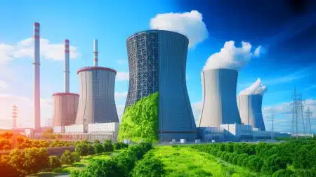 Illustration de la conversion des centrales à charbon en sites nucléaires avancés en Chine.