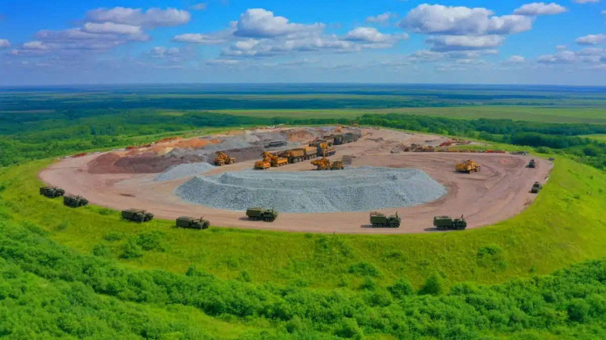 Illustration of the strategic occupation of a lithium-rich region in Ukraine by Russian forces.
