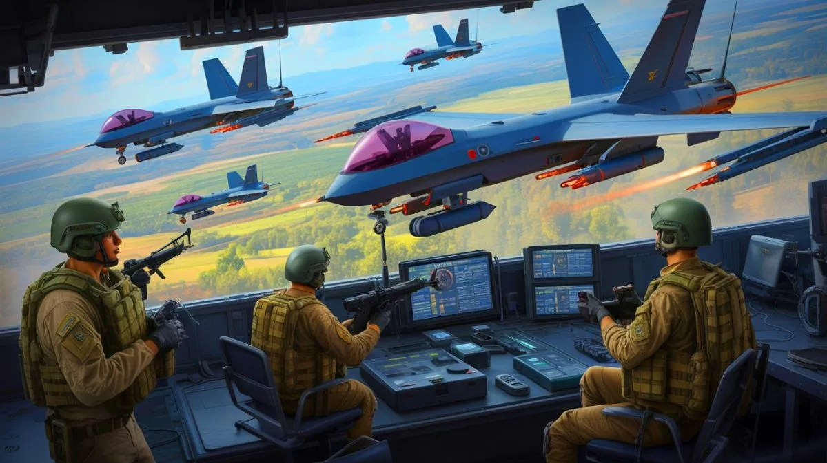 Illustration von NATO-Strategien zur Abwehr russischer Drohnen an der Ostflanke.