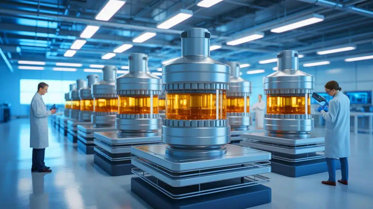 Illustration von der Entwicklung und Innovation im Bereich der nuklearen Brennstofftechnologie durch Rosatom.