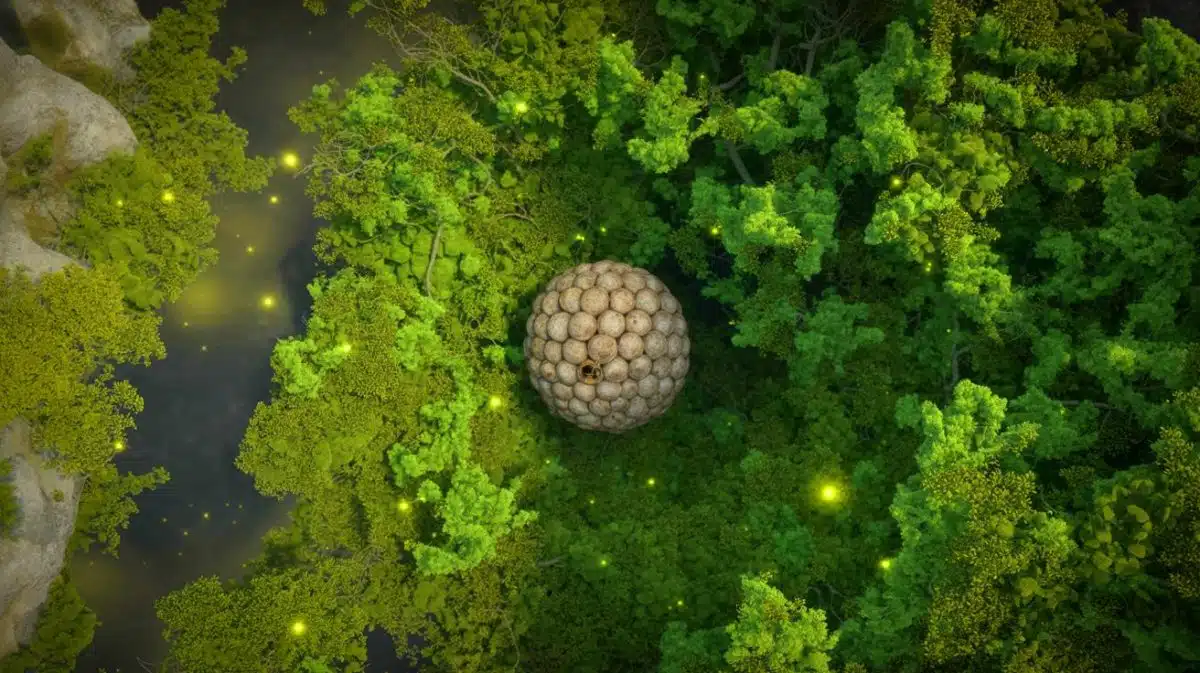 Illustration of a radioactive wasp nest discovered at the former Savannah River nuclear site.