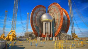 Illustration of the ITER nuclear fusion reactor's magnet system and its role in advancing clean energy technology.
