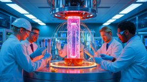 Illustration of advanced superconducting wires tested for ITER's nuclear fusion reactor.