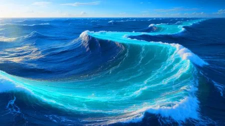 Illustration of the Atlantic Meridional Overturning Circulation potentially collapsing due to high greenhouse gas emissions.