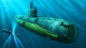 Illustration of the USS F-1 submarine wreck captured in high-definition detail off the coast of San Diego.