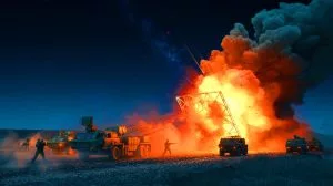 Illustration de la destruction stratégique d'un radar S-300 russe par les forces ukrainiennes en Crimée.