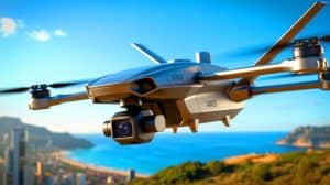 Illustration of the AR3 drone used in defense operations and international collaborations.