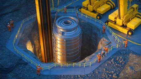 Illustration of a 15-megawatt underground nuclear reactor by Deep Fission.