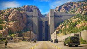 Illustration of the Cheyenne Mountain Complex, a critical U.S. defense facility located in Colorado.