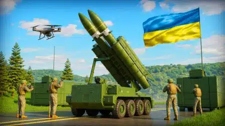 “1,000 Interceptor Drones Daily”: Ukraine Announces Massive Production Plan as ATACMS Stockpile Drops to Just 50 Missiles Illustration of Ukraine's strategic military adaptations amidst evolving geopolitical dynamics.