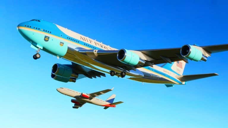 « Trump évite le crash de justesse » : Air Force One frôle la collision à 13 km et Marine One s&rsquo;écrase d&rsquo;urgence avec une panne totale à Londres