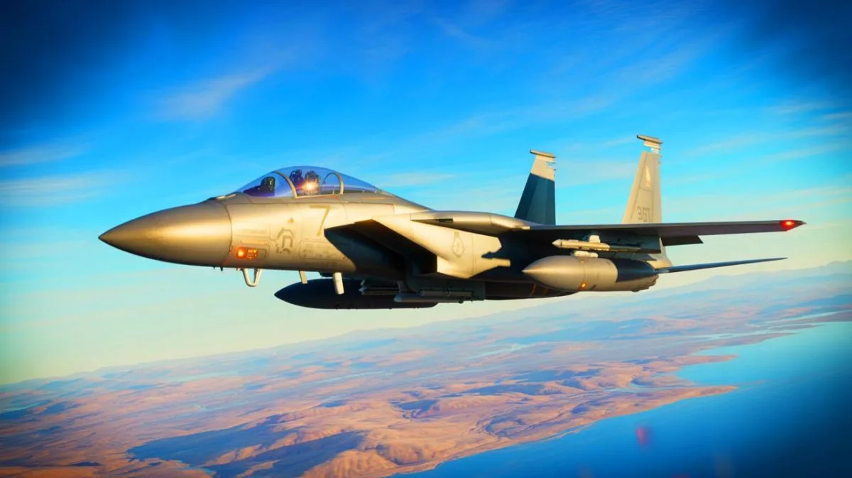 Illustration of the U.S. F-15E Strike Eagle equipped with AGR-20F Advanced Precision Kill Weapon System.