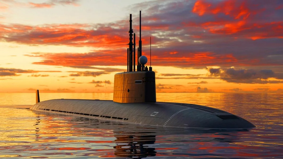 Illustration von der Modernisierung der Submarine High Data Rate (SubHDR) Antennensysteme der U.S. Navy.