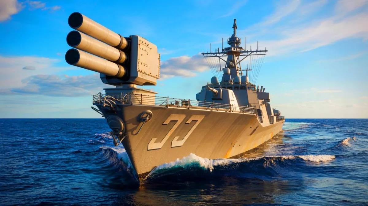 Illustration of the MK 15 Phalanx Close-In Weapon System on a U.S. Navy warship.