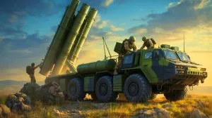 Illustration de la destruction stratégique d'un radar de missile S-300 par les forces ukrainiennes en Crimée.