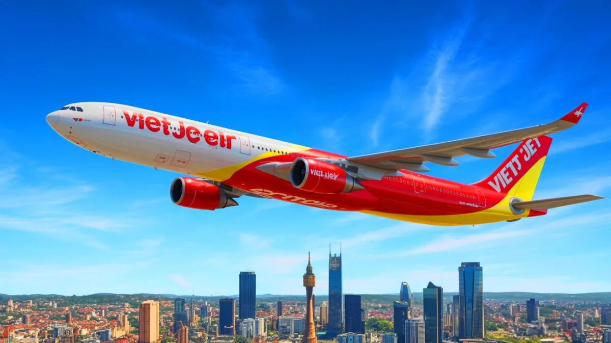 Illustration von der Erweiterung der Vietjet-Flotte mit einem Airbus A330-300 für internationale Langstreckenflüge.