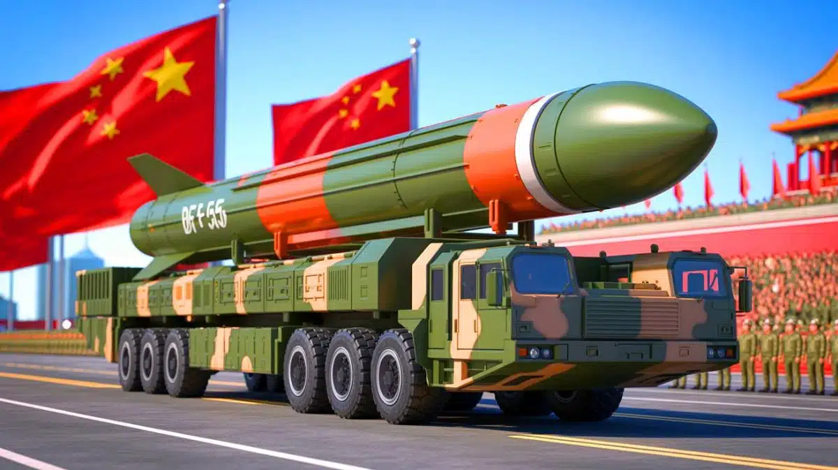 Illustration of the DF-5C missile displayed during a military parade in Beijing.