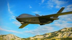 Illustration of Lockheed Martin Skunk Works Vectis, a stealthy autonomous drone designed for advanced air combat capabilities.