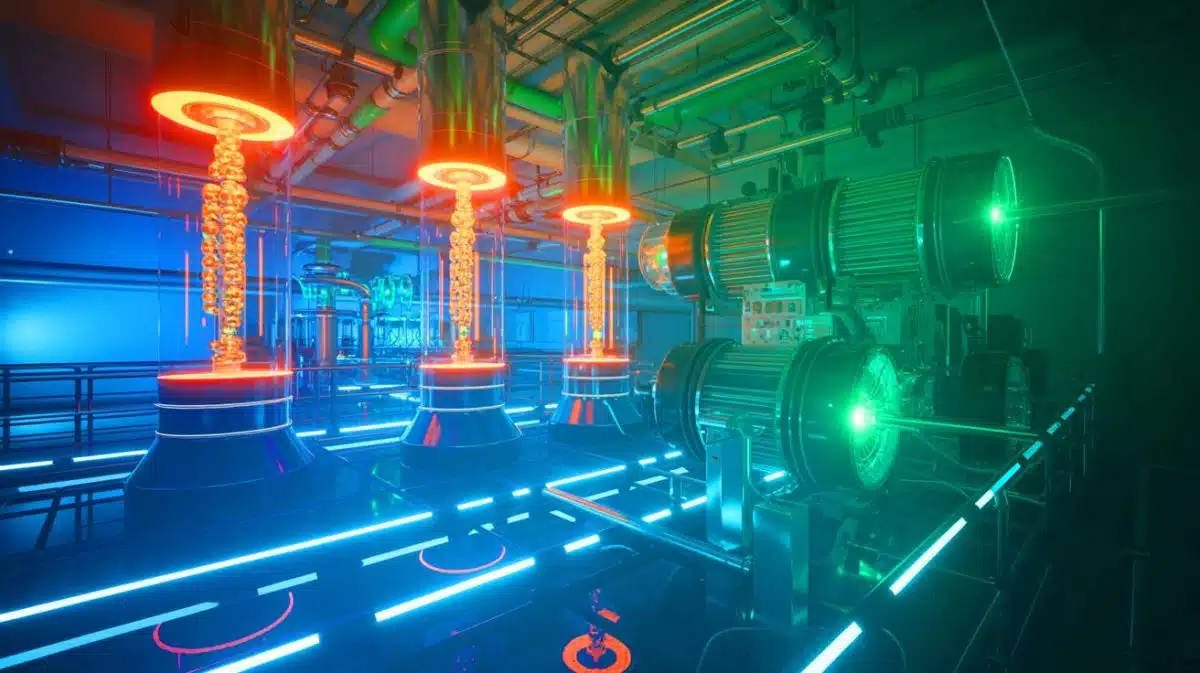 Illustration von der innovativen Gewinnung von Tritium aus radioaktiven Abfällen.