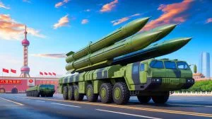 Illustration von Chinas fortschrittlichen Hyperschallraketen und ihrer strategischen Bedeutung.